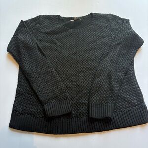 Banana Republic Factory Black Crewneck Textured Sweater